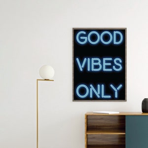 LIENZO Buenas vibraciones sólo Cartel de neón Arte impreso
