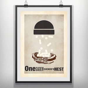 CANVAS One Flew over the cuckoos nest movie poster minimalist