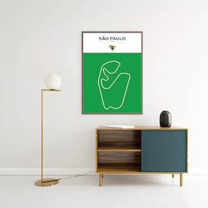 CANVAS F1 style Sao Paulo  race track minimal minimalist print poster Brazil formula 1