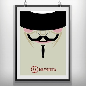 CANVAS V For Vendetta minimalist movie poster minimal