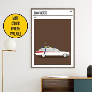CANVAS Ghostbusters Ecto-1 car minimal movie poster minimalist print home film car