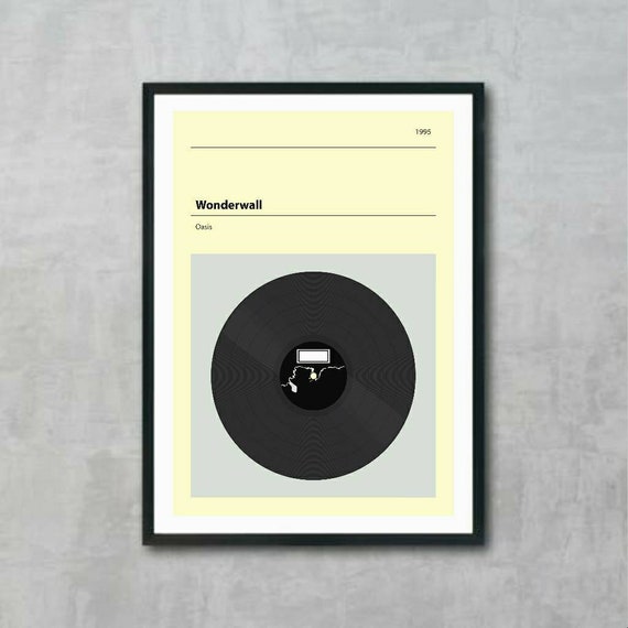 Oasis Wonderwall Minimal Musik Poster Minimalistisch Etsy