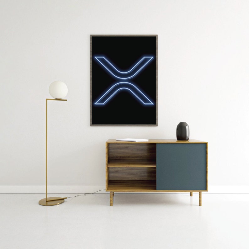 CANVAS XRP Ripple Neon Schild Poster Druckkunst Bild 1