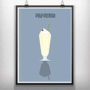 CANVAS pulp fiction milkshake minimal movie poster minimalist