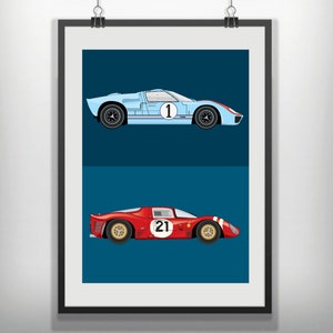 CANVAS Ford v Ferrari Style cartel de película minimalista minimalista