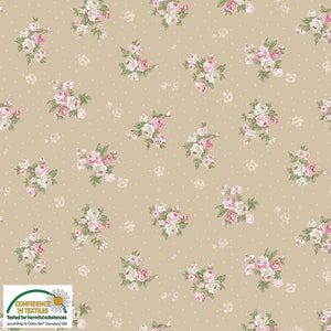 REMNANT FABRIC Vintage Roses 557 small bouquets 50x110 cotton fabric, patchwork fabric