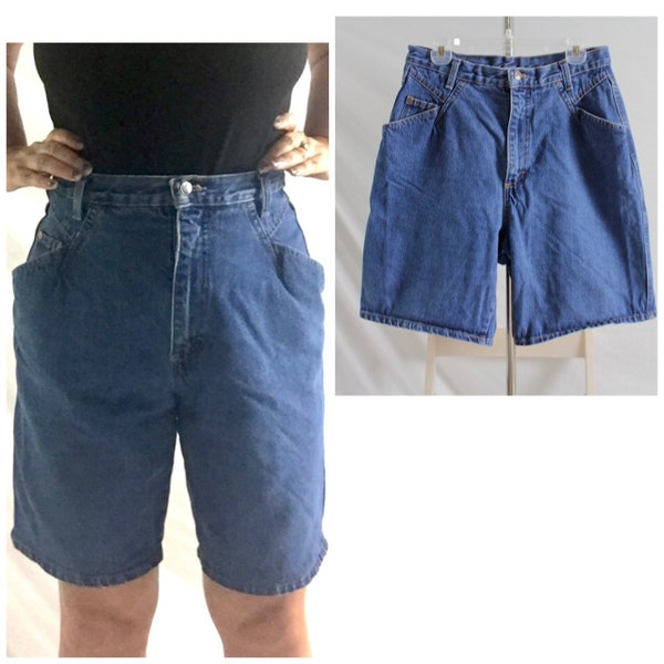 Vintage Zena High Waist Jean Shorts Fits Size 10-12 Knee Length