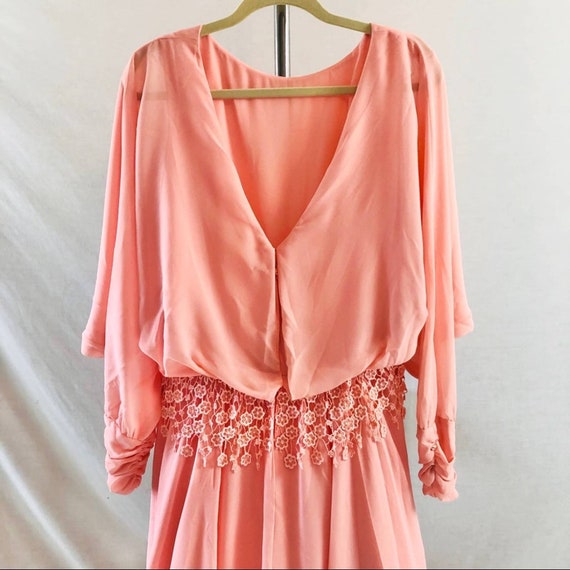 Vintage 70s Pink Bridesmaid Dress by Bridal Origi… - image 7