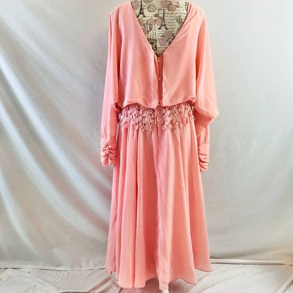 Vintage 70s Pink Bridesmaid Dress by Bridal Origi… - image 8