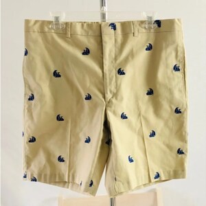 Vintage Khaki Shorts Men 35” waist Sailboat Embroidered Made in USA