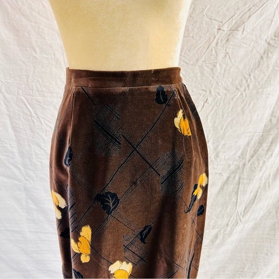 Vintage Brown Velvet Midi Maxi Skirt by Tan Jay C… - image 7