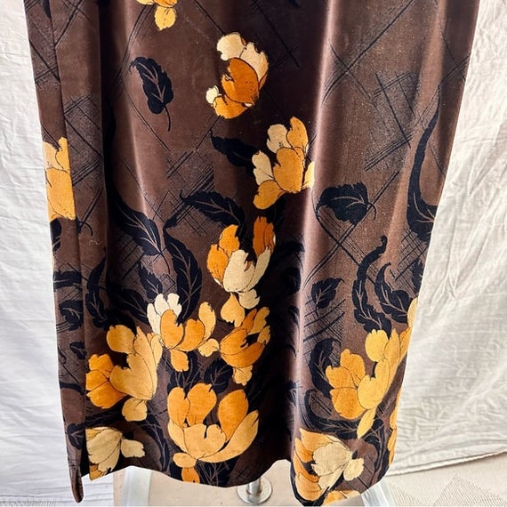 Vintage Brown Velvet Midi Maxi Skirt by Tan Jay C… - image 2