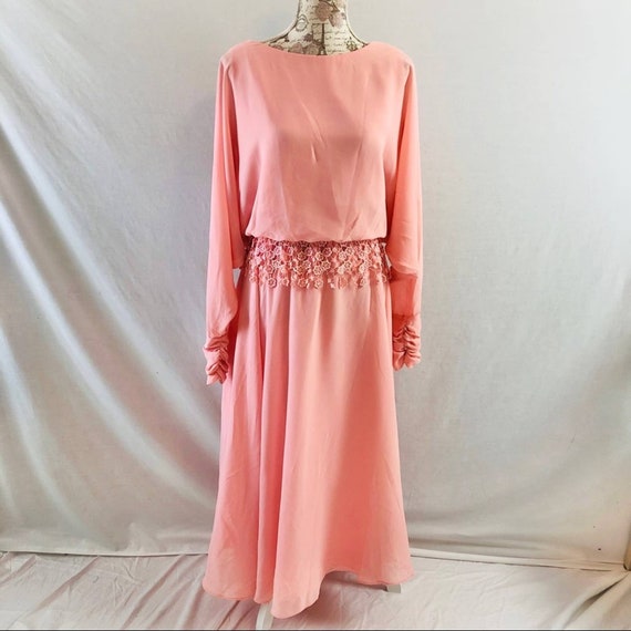 Vintage 70s Pink Bridesmaid Dress by Bridal Origi… - image 10