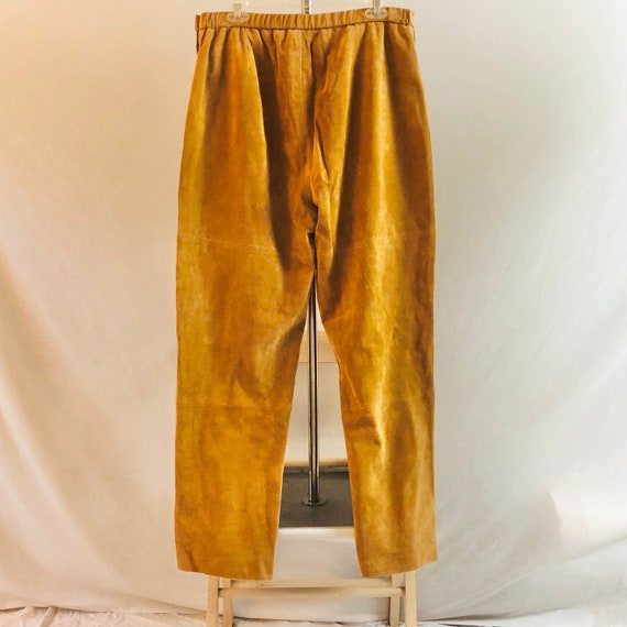 Vintage Terry Lewis Tan Suede Leather Pants 32” w… - image 4