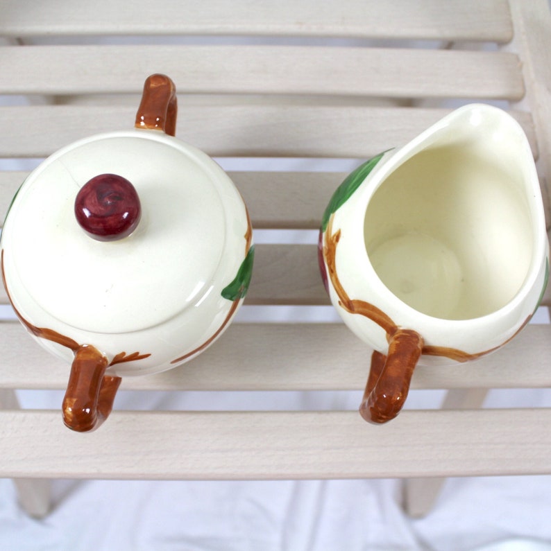 Franciscan Apple Sugar Bowl with Lid and Creamer Made in USA Etsy