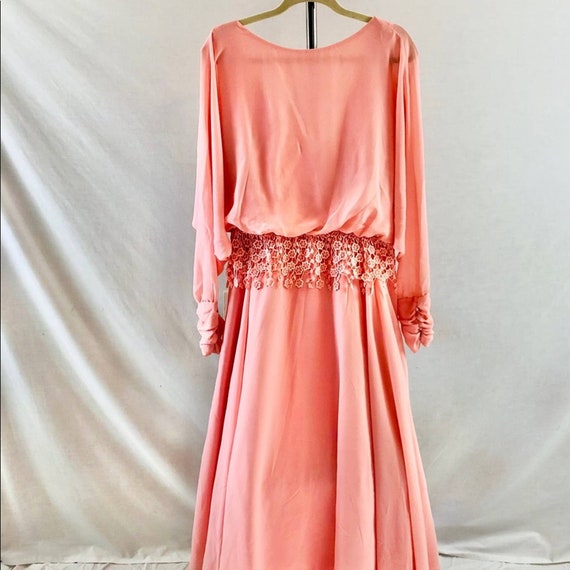 Vintage 70s Pink Bridesmaid Dress by Bridal Origi… - image 1