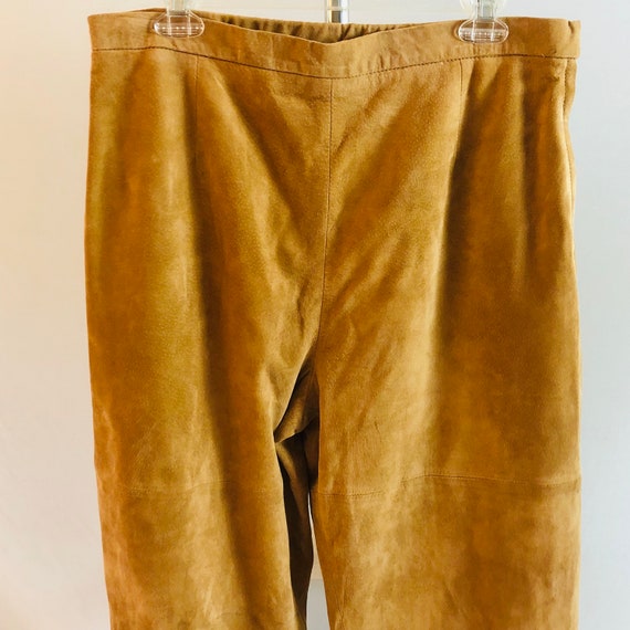 Vintage Terry Lewis Tan Suede Leather Pants 32” w… - image 2