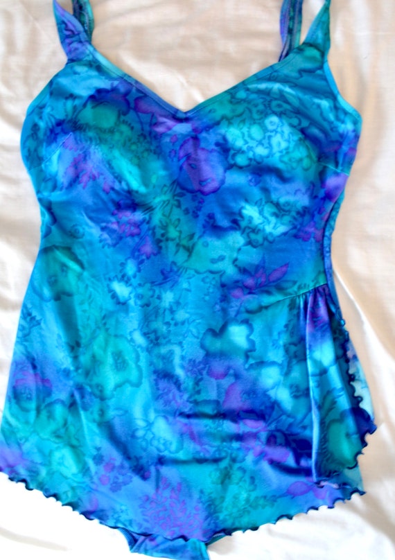 Vintage Cabana Clothes Union Made Swimsuit Blue O… - image 5