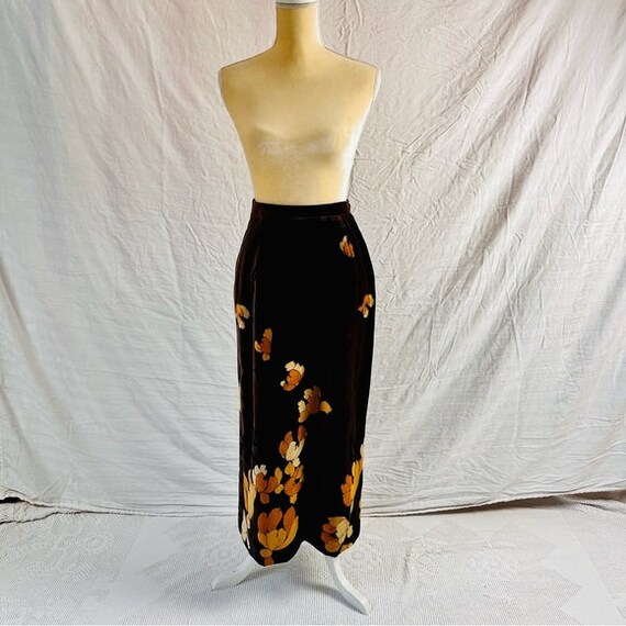 Vintage Brown Velvet Midi Maxi Skirt by Tan Jay C… - image 6