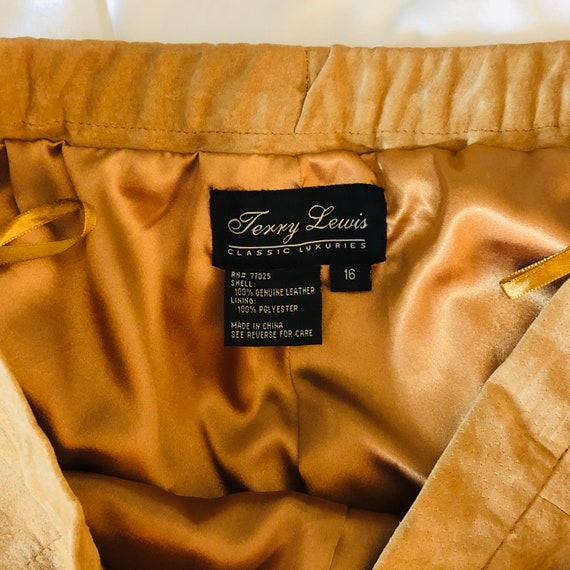 Vintage Terry Lewis Tan Suede Leather Pants 32” w… - image 5