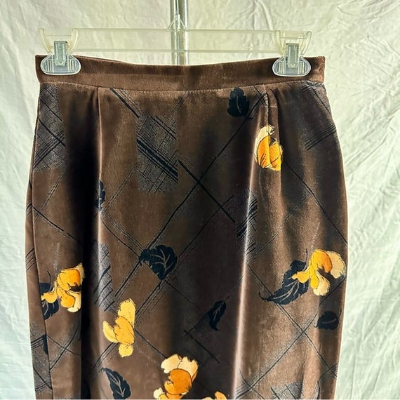 Vintage Brown Velvet Midi Maxi Skirt by Tan Jay C… - image 4