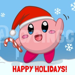Kirby Happy Holidays Card (Descarga digital)