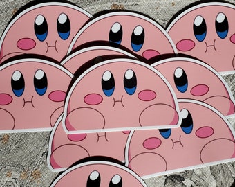 Kirby peeking sticker