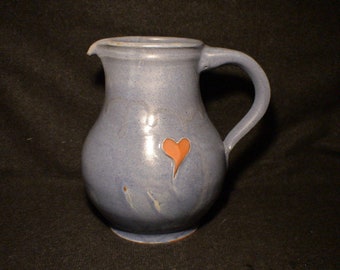 Jug, blue with heart, hand-turned (Nr106/2)