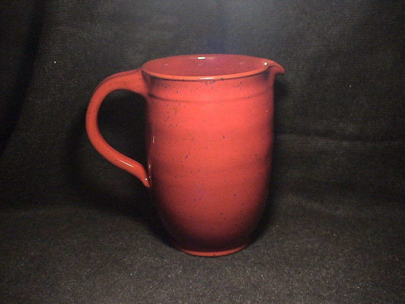 Pitcher, red with heart, hand-turned Nr148 image 4