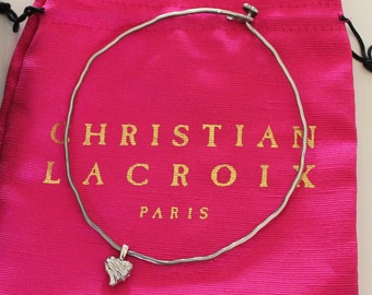 CHRISTIAN LACROIX - Collana cuore choker rigido argento
