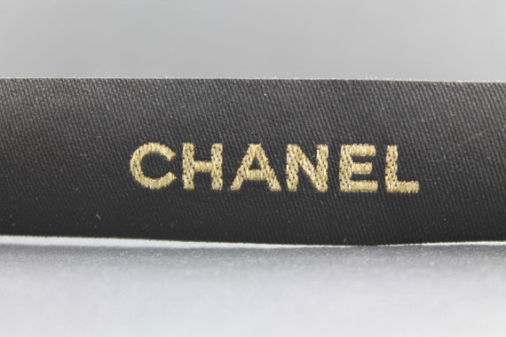 1 Yard Chanel Ribbon Black Authentic Gift Wrap (Half Inch Width)