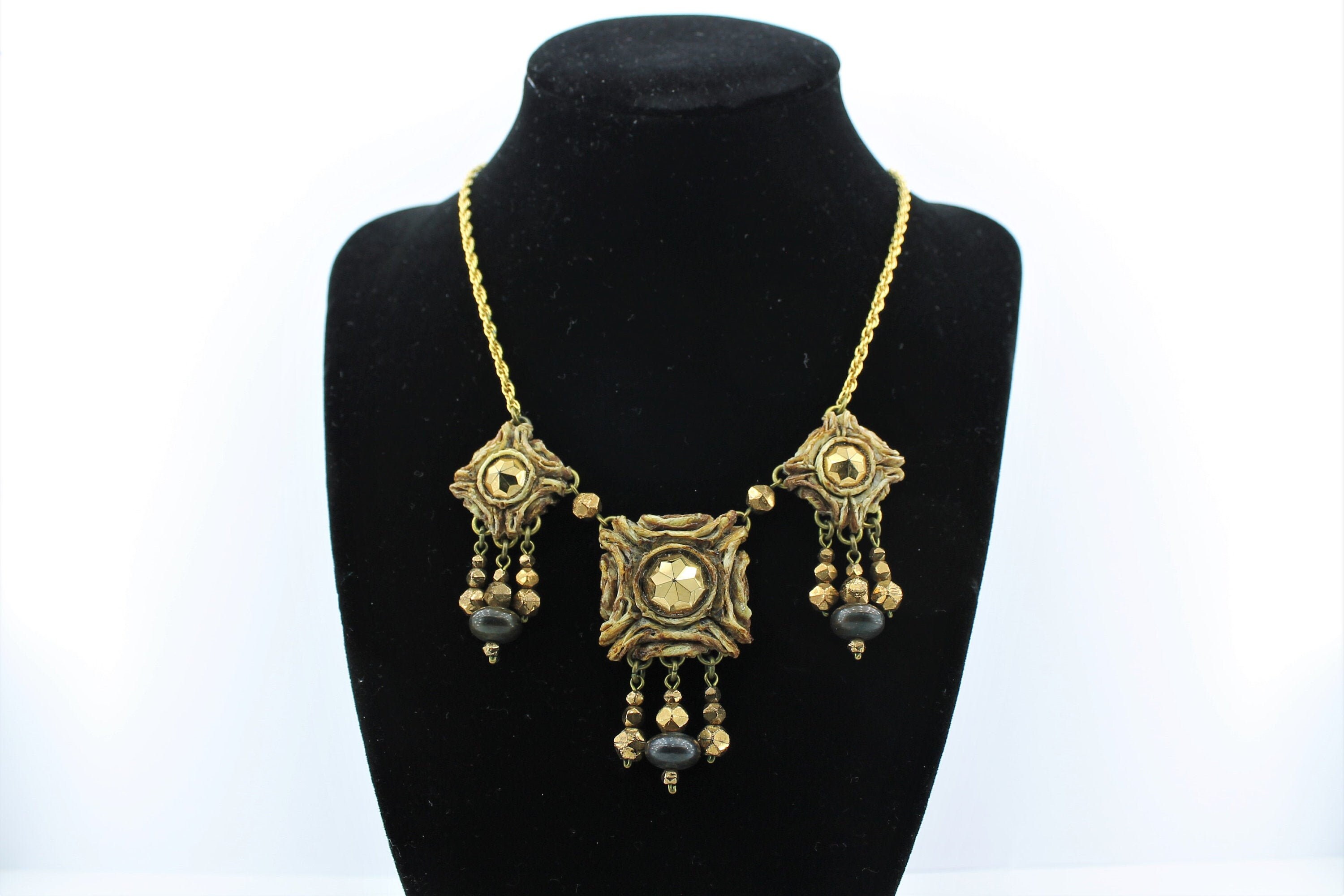 Collier Sautoir Vintage Attribué à Henry Perichon - Perles En Talosel Et Verre - Multicolore