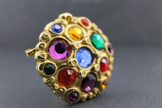 Broche Vintage Signée JACKY De G PARIS - Singe Plongeur En Résine Polychrome - Bon état