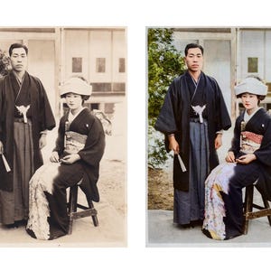 Custom Colorization & Restoration of Black and White Photos – Japanese Hand-Colored Digital Art
