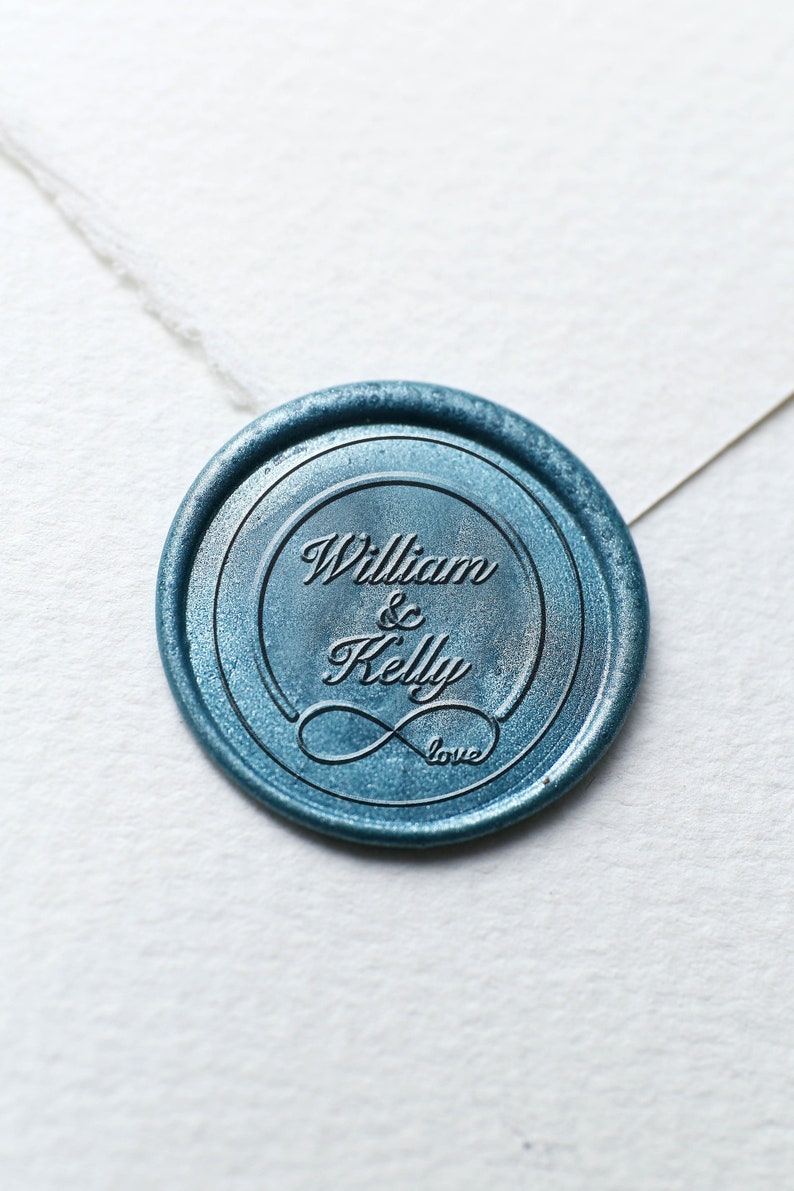 Personalized Names with Infinite Symbol Wax Seal Stamp Custom Wax Sela KitCustom Seal StampInvitation seal stamp