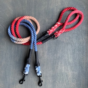 Red, Khaki and Blue Leash with black hardware image 1