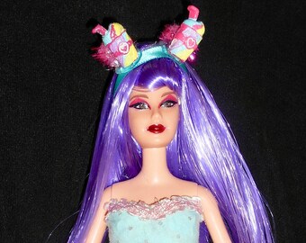 Tokyo pop - Extra TOKIDOKI baby doll lolita gothic j pop k pop Anime barbie doll ooak repaint purple hair by The Gawdy Goblin