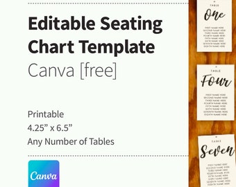 Canva Template — Elegant Minimalist, Editable Wedding Seating Chart