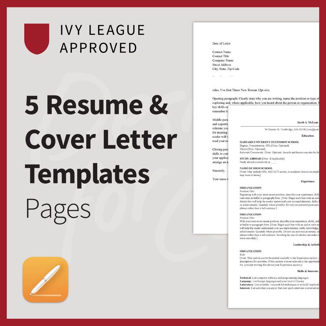 5 Pages Harvard Resume Cover Letter Templates Professional Clean 5 Pages Harvard Resume Cover Letter Templates Professional Clean