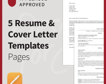 5 Pages Harvard Resume & Cover Letter Templates. Professional, Clean, Editable, Instant Digital Download