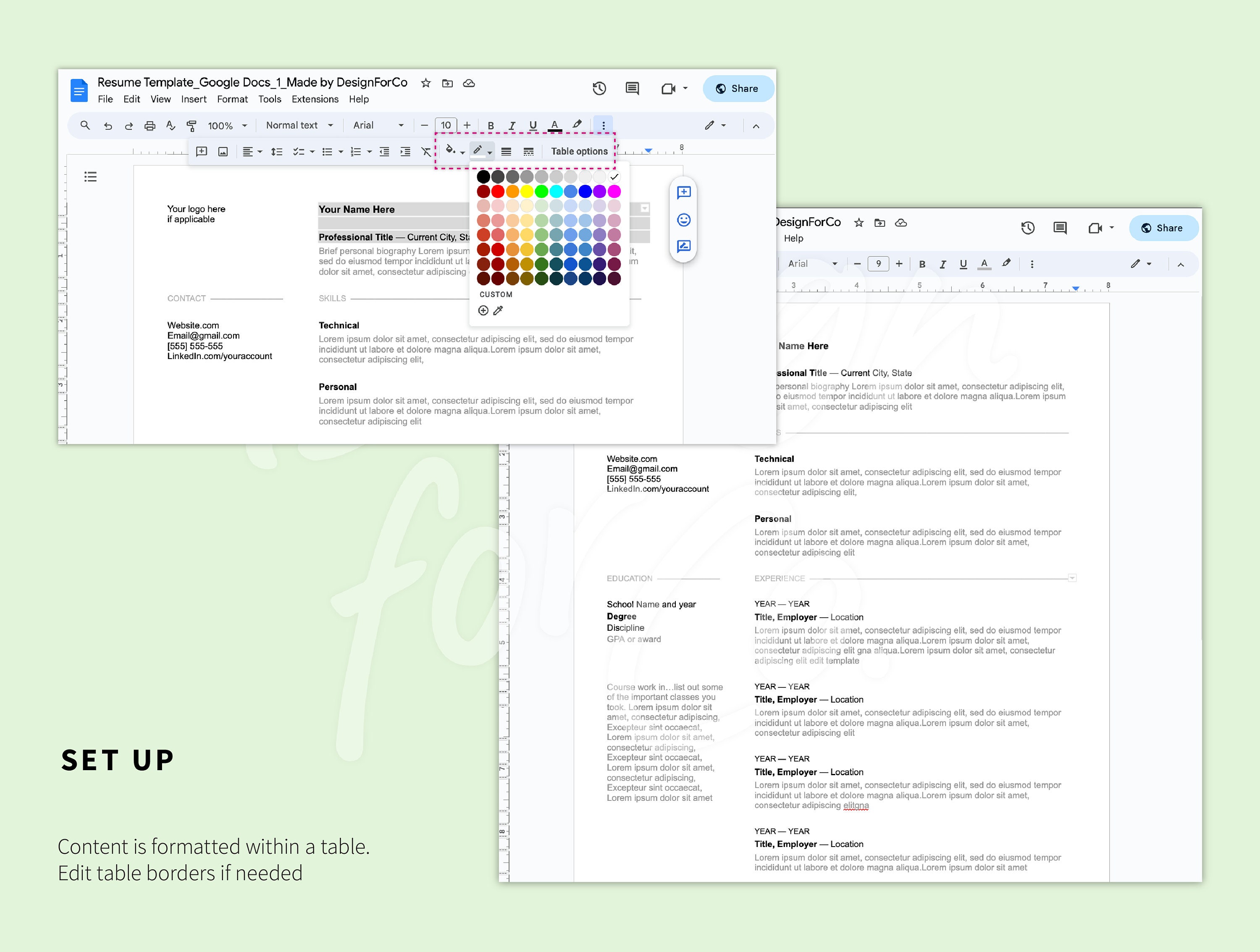 Google Docs Resume Template Cover Letter Template Editable Etsy Google Docs Resume Template Cover Letter Template Editable Etsy