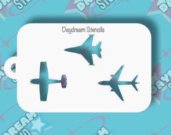 Jet, Airplane and Prop plane Stencil Set | Durable 7 Mil Mylar for Face Painters, Airbrush Artists & Bakers |