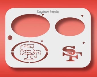 San Francisco Football Team Stencil Set with Alignment Markers | Durable 7 Mil Mylar for Face Painters, Airbrush Artists & Bakers