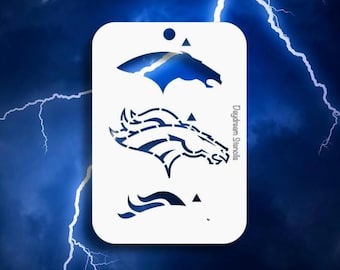 Denver Football Team Stencil Set with alignment markers | Durable 7 Mil Mylar for Face Painters, Airbrush Artists & Bakers