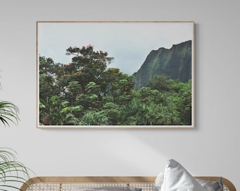 Fine Art Island Print - Kauai Coast - Vintage Tropical Hawaii Ocean Photography Print Na Pali Coast Wall Art Decor by Jessica Joy