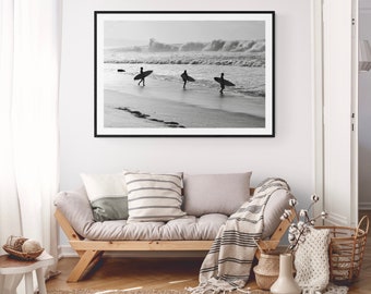 Pipeline Surf Photography Print Hawaii Wall Art Black & White Photo Wall Decor Island Of Oahu Poster Coastal Beach Fine Art Photography