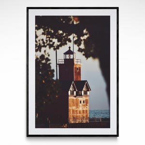 Big Red Fine Art Print | Lake Michigan Lighthouse Summer Coastal Poster Luxury Holland Michigan Photography Wall Decor By Jessica
