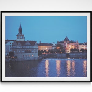 Prague Night Photography Print Czech Republic Wall Art Europe Fine Art Poster Night Street Photography Luxury Home Wall Decor