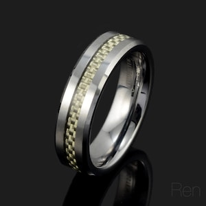 Carbon Tungsten Wedding Ring, Carbon Fiber Ring, Tungsten Wedding Band, Carbon Ring, Tungsten Carbon Wedding Band, 6mm Anniversary Ring