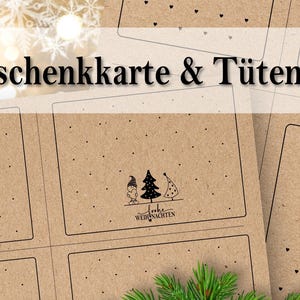 Druckvorlage PDF Geschenkkarte und Tütenverschluss Weihnachten Druckvorlage Geschenkkarte Mitbringsel Geschenkidee